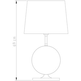 ABAJUR 1 BOLA METAL Ø20CM BASE QUADRADA LATÃO | GOLDEN-ART M705LT