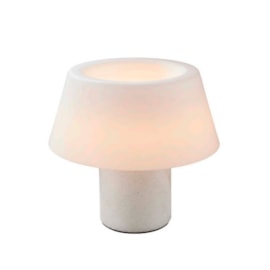 ABAJUR CAMPANA 3000K 3,5W 28X25,5CM BIVOLT MÁRMORE E VIDRO BRANCO E JATEADO | BELLA ILUMINAÇÃO CAM1AB01BR10