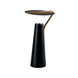 ABAJUR CLOCHET 1XGU10 MR11 MAX 5W 45X27CM BIVOLT METAL PRETO E DOURADO | BELLA ILUMINAÇÃO CLO1AB01PT10