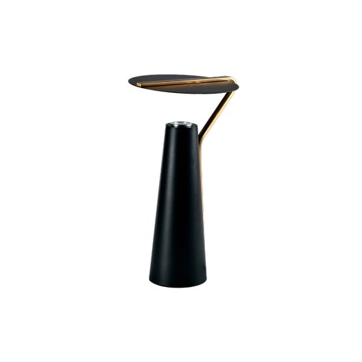 ABAJUR CLOCHET 1XGU10 MR11 MAX 5W 45X27CM BIVOLT METAL PRETO E DOURADO | BELLA ILUMINAÇÃO CLO1AB01PT10