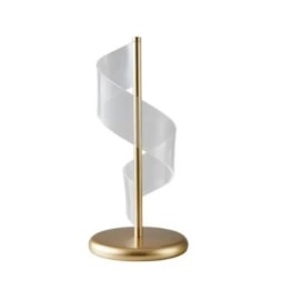 ABAJUR LED DE MESA RUBAN 9W 3000K DOURADO FOSCO | NORDECOR 2489 ABAJUR LED DE MESA RUBAN 9W 3000K DOURADO FOSCO | NORDECOR 2489