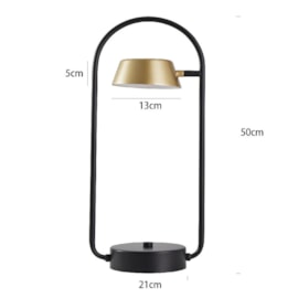 ABAJUR LED DE MESA ZAVI ONI 7W 3000K OURO FOSCO E  PRETO | NORDECOR 2549 ABAJUR LED DE MESA ZAVI ONI 7W 3000K OURO FOSCO E  PRETO | NORDECOR 2549