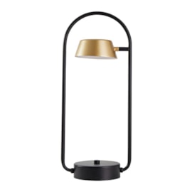 ABAJUR LED DE MESA ZAVI ONI 7W 3000K OURO FOSCO E  PRETO | NORDECOR 2549