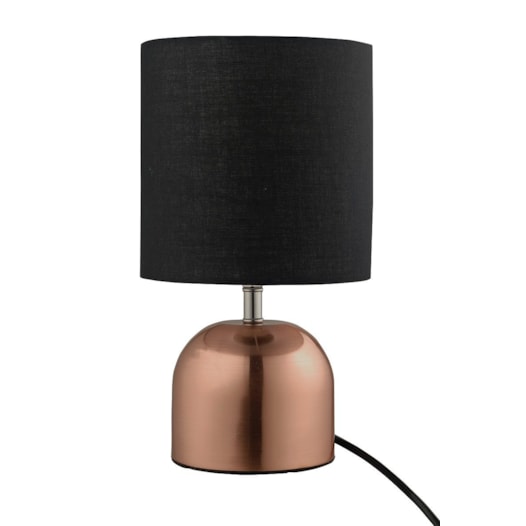 ABAJUR TACK Ø16X29CM 1XE27 METAL COBRE E TECIDO PRETO | STUDIOLUCE WHITE QAB1067-PT ABAJUR TACK Ø16X29CM 1XE27 METAL COBRE E TECIDO PRETO | STUDIOLUCE WHITE QAB1067-PT