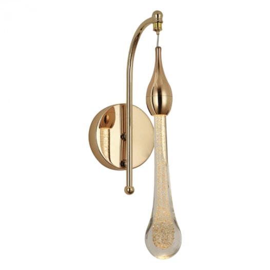ARANDELA 05x23CM 5W 3000K 250LM BIVOLT METAL+CRISTAL DOURADO | SINDORA DCB02175 ARANDELA 05x23CM 5W 3000K 250LM BIVOLT METAL+CRISTAL DOURADO | SINDORA DCB02175