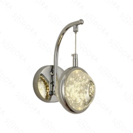 ARANDELA 12x20CM 7W 3000K 700LM BIVOLT METAL+CRISTAL CROMADO | SINDORA DCB02168 ARANDELA 12x20CM 7W 3000K 700LM BIVOLT METAL+CRISTAL CROMADO | SINDORA DCB02168