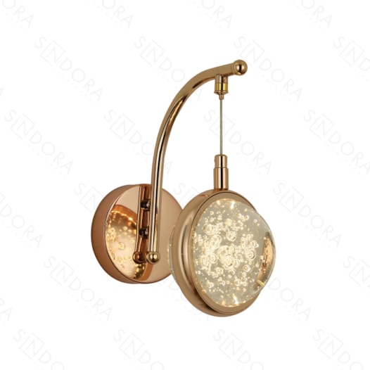 ARANDELA 12x20CM 7W 3000K 700LM BIVOLT METAL+CRISTAL DOURADO | SINDORA DCB02167 ARANDELA 12x20CM 7W 3000K 700LM BIVOLT METAL+CRISTAL DOURADO | SINDORA DCB02167