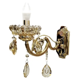 ARANDELA 23x08x20, E14X1, METAL+CRISTAL DOURADO | SINDORA DCB00409-1W ARANDELA 23x08x20, E14X1, METAL+CRISTAL DOURADO | SINDORA DCB00409-1W