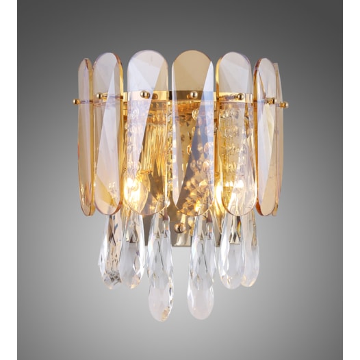 ARANDELA 27×33CM E14×2, METAL+CRISTAL DOURADO | SINDORA DCB00254 ARANDELA 27×33CM E14×2, METAL+CRISTAL DOURADO | SINDORA DCB00254