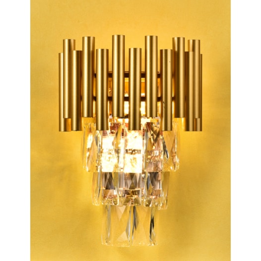 ARANDELA 30×22CM E14×2, METAL+CRISTAL DOURADO | SINDORA DCB00456 ARANDELA 30×22CM E14×2, METAL+CRISTAL DOURADO | SINDORA DCB00456