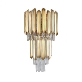 ARANDELA 30×52CM , E4×3, METAL+CRISTAL DOURADO | SINDORA DCB00250 ARANDELA 30×52CM , E4×3, METAL+CRISTAL DOURADO | SINDORA DCB00250