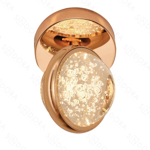 ARANDELA 3000K 7W BIVOLT Ø12X17CM CRISTAL E ALUMÍNIO DOURADO | SINDORA DCB02177 ARANDELA 3000K 7W BIVOLT Ø12X17CM CRISTAL E ALUMÍNIO DOURADO | SINDORA DCB02177