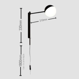 ARANDELA ARTICULÁVEL KALE METAL/VIDRO 1L | TKS 1665 ARANDELA ARTICULÁVEL KALE METAL/VIDRO 1L | TKS 1665