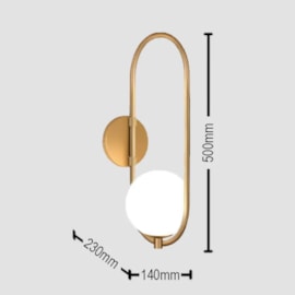 ARANDELA AYLA G 50X14X23CM METAL E VIDRO | TKS 1680 ARANDELA AYLA G 50X14X23CM METAL E VIDRO | TKS 1680