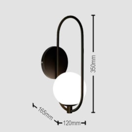 ARANDELA AYLA P 35X12X16,5CM METAL E VIDRO | TKS 1664 ARANDELA AYLA P 35X12X16,5CM METAL E VIDRO | TKS 1664