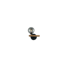 ARANDELA BAMBU METAL E VIDRO PRETO DOURADO E FUMÊ 1XG9 | BELLA ILUMINAÇÃO HL021SB ARANDELA BAMBU METAL E VIDRO PRETO DOURADO E FUMÊ 1XG9 | BELLA ILUMINAÇÃO HL021SB