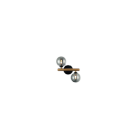 ARANDELA BAMBU METAL E VIDRO PRETO DOURADO E FUMÊ 2XG9 | BELLA ILUMINAÇÃO HL022SB ARANDELA BAMBU METAL E VIDRO PRETO DOURADO E FUMÊ 2XG9 | BELLA ILUMINAÇÃO HL022SB