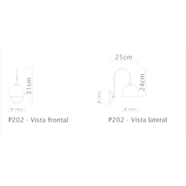 ARANDELA BRAÇO CURVO + BOLINHA Ø14CM LATÃO | GOLDEN-ART P202LT ARANDELA BRAÇO CURVO + BOLINHA Ø14CM LATÃO | GOLDEN-ART P202LT