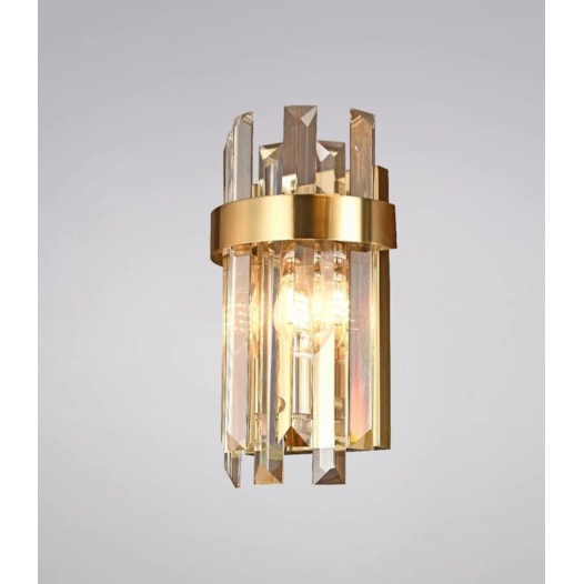 ARANDELA C18×L33CM E14×2, INOX+CRISTAL BRONZE | SINDORA DCB00219 ARANDELA C18×L33CM E14×2, INOX+CRISTAL BRONZE | SINDORA DCB00219