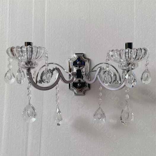 ARANDELA DE PAREDE 17X32X17CM CRISTAL E METAL CROMADO E TRANSPARENTE | SINDORA ILUMINAÇÃO DCB00405-2 ARANDELA DE PAREDE 17X32X17CM CRISTAL E METAL CROMADO E TRANSPARENTE | SINDORA ILUMINAÇÃO DCB00405-2