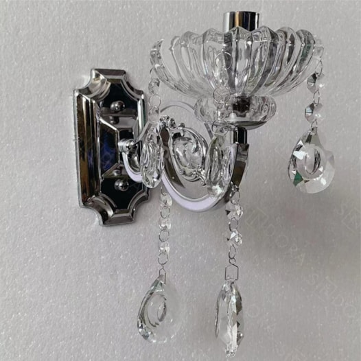 ARANDELA DE PAREDE 20X8X23CM CRISTAL E METAL CROMADO E TRANSPARENTE | SINDORA ILUMINAÇÃO DCB00405-1 ARANDELA DE PAREDE 20X8X23CM CRISTAL E METAL CROMADO E TRANSPARENTE | SINDORA ILUMINAÇÃO DCB00405-1