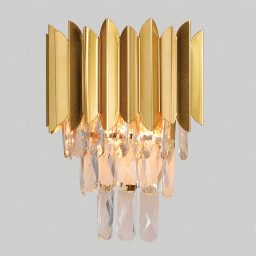 ARANDELA DE PAREDE 31X26CM CRISTAL E METAL DOURADO E TRANSPARENTE | SINDORA ILUMINAÇÃO DCB00796 ARANDELA DE PAREDE 31X26CM CRISTAL E METAL DOURADO E TRANSPARENTE | SINDORA ILUMINAÇÃO DCB00796
