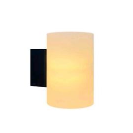 ARANDELA DE PAREDE CHIARO 1XE14 25W BIVOLT 12X16,5X18CM METAL E VIDRO OPALINO E PRETO | BELLA ILUMINAÇÃO CHI1AR01OP10