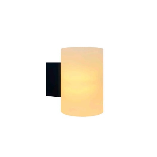 ARANDELA DE PAREDE CHIARO 1XE14 25W BIVOLT 12X16,5X18CM METAL E VIDRO OPALINO E PRETO | BELLA ILUMINAÇÃO CHI1AR01OP10