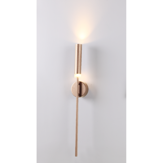 ARANDELA DE PAREDE LED 3000K 7W BIVOLT 65X10X7CM METAL E ACRÍLICO DOURADO | SINDORA ILUMINAÇÃO DCB01139