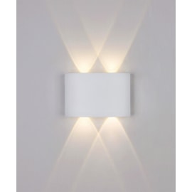 ARANDELA DE PAREDE LED CLESSIDRA FACHO DUPLO EXTERNO 3000K 4W BIVOLT 7,5X10X3,8CM ALUMÍNIO BRANCO | OPUS LED OPS 81362