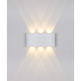 ARANDELA DE PAREDE LED CLESSIDRA FACHO DUPLO EXTERNO 3000K 6W BIVOLT 7,5X15X4,5CM ALUMÍNIO BRANCO | OPUS LED OPS 81386