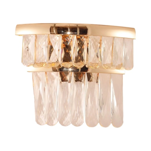 ARANDELA DE PAREDE LED DROP 3000K 15W BIVOLT 20X25X12CM METAL E ACRÍLICO DOURADO POLIDO | USINA IMPORTS UI2400/25DR ARANDELA DE PAREDE LED DROP 3000K 15W BIVOLT 20X25X12CM METAL E ACRÍLICO DOURADO POLIDO | USINA IMPORTS UI2400/25DR