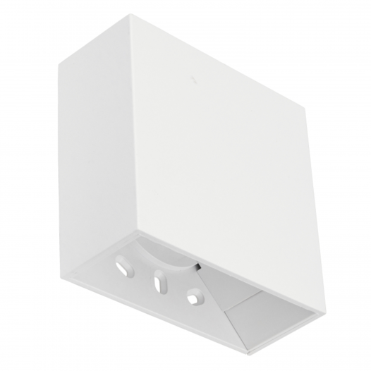 ARANDELA DE PAREDE LED FACHO DUPLO AJUSTÁVEL EXTERNO 3000K 4W BIVOLT 12X12X5,2CM BRANCO | GAYA 9680