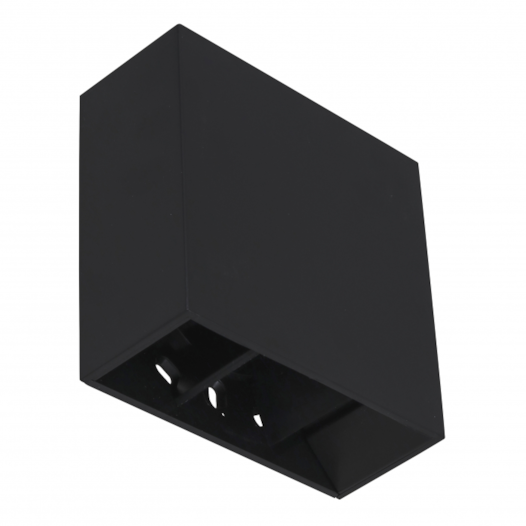 ARANDELA DE PAREDE LED FACHO DUPLO AJUSTÁVEL EXTERNO 3000K 4W BIVOLT 12X12X5,2CM PRETO | GAYA 9681