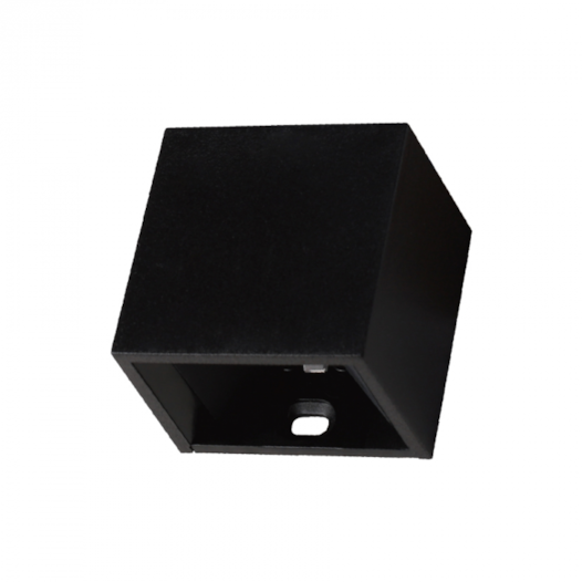 ARANDELA DE PAREDE LED FOCUS MINI FACHO DUPLO EXTERNO 3000K 2W BIVOLT 4X5,1X5,1CM PRETO | GAYA 3155