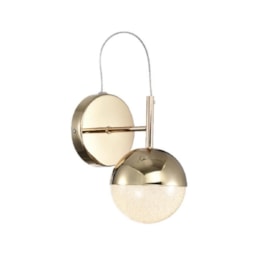 ARANDELA DE PAREDE LED GLOBE 3000K 6W BIVOLT Ø18X27,5CM CRISTAL E METAL TRANSPARENTE E FRENCH GOLD | SKYLIGHT SKY-4015AR