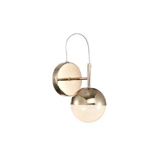 ARANDELA DE PAREDE LED GLOBE 3000K 6W BIVOLT Ø18X27,5CM CRISTAL E METAL TRANSPARENTE E FRENCH GOLD | SKYLIGHT SKY-4015AR