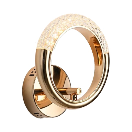 ARANDELA DE PAREDE LED JEWEL REDONDO 3000K 4W BIVOLT 23XØ20CM ALUMÍNIO E ACRÍLICO DOURADO POLIDO | USINA IMPORTS UI20376/20DR ARANDELA DE PAREDE LED JEWEL REDONDO 3000K 4W BIVOLT 23XØ20CM ALUMÍNIO E ACRÍLICO DOURADO POLIDO | USINA IMPORTS UI20376/20DR