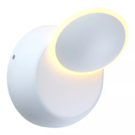 ARANDELA DE PAREDE LED MOON REDONDO 3000K 5W BIVOLT 17X14X7CM ALUMÍNIO BRANCO | SL ILUMINAÇÃO 2004/14-68