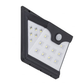 ARANDELA DE PAREDE LED SOLON PARA ENERGIA SOLAR COM SENSOR EXTERNO 6500K 4W PRETO | GAYA 9662