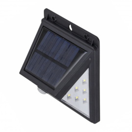 ARANDELA DE PAREDE LED SOLON PARA ENERGIA SOLAR COM SENSOR EXTERNO 6500K 4W PRETO | GAYA 9662 ARANDELA DE PAREDE LED SOLON PARA ENERGIA SOLAR COM SENSOR EXTERNO 6500K 4W PRETO | GAYA 9662