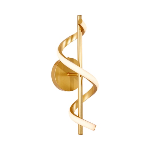 ARANDELA DE PAREDE LED SPIRALE 3000K 8W BIVOLT 42X17CM ALUMÍNIO E SILICONE DOURADO | USINA IMPORTS UI20243/42DR ARANDELA DE PAREDE LED SPIRALE 3000K 8W BIVOLT 42X17CM ALUMÍNIO E SILICONE DOURADO | USINA IMPORTS UI20243/42DR