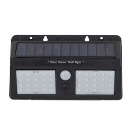 ARANDELA DE PAREDE LED ZYON PARA ENERGIA SOLAR COM SENSOR EXTERNO 6500K 8W PRETO | GAYA 9664 ARANDELA DE PAREDE LED ZYON PARA ENERGIA SOLAR COM SENSOR EXTERNO 6500K 8W PRETO | GAYA 9664