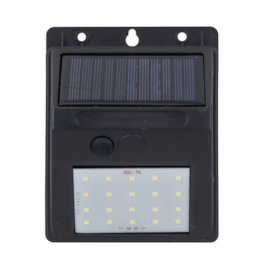 ARANDELA DE PAREDE LED ZYON PARA ENERGIA SOLAR EXTERNO 3000K 4W 12,4X9,6X4,8CM PRETO | GAYA 9650