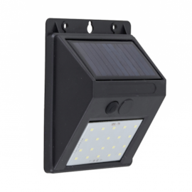 ARANDELA DE PAREDE LED ZYON PARA ENERGIA SOLAR EXTERNO 3000K 4W 12,4X9,6X4,8CM PRETO | GAYA 9650