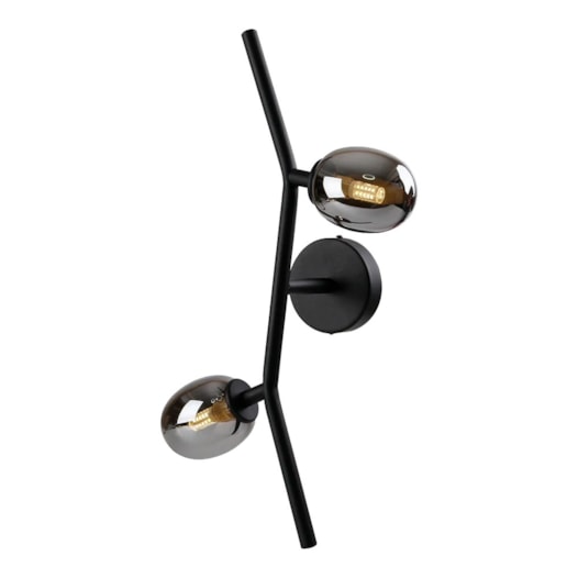 ARANDELA DE PAREDE OLIVE 51X30X18CM METAL E VIDRO PRETO E FUMÊ | USINA IMPORTS UI20268/51PTFM ARANDELA DE PAREDE OLIVE 51X30X18CM METAL E VIDRO PRETO E FUMÊ | USINA IMPORTS UI20268/51PTFM