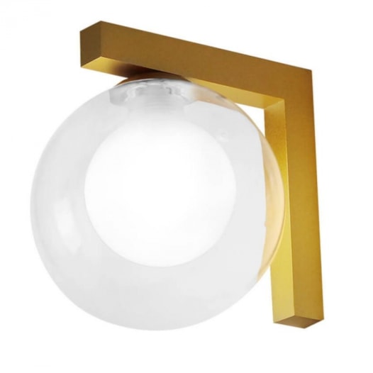 ARANDELA DE PAREDE ORBIT MONDRI TRANSPARENTE E DOURADO | STUDIOLUCE ARH1599TRDO