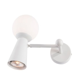ARANDELA DE PAREDE SEARS 1XG9 + 1X DICROICA PAR16 22X23,5X20CM METAL E VIDRO BRANCO | STUDIOLUCE AR1628BR ARANDELA DE PAREDE SEARS 1XG9 + 1X DICROICA PAR16 22X23,5X20CM METAL E VIDRO BRANCO | STUDIOLUCE AR1628BR