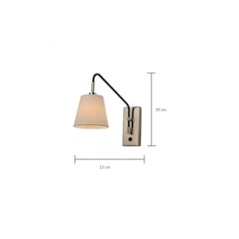 ARANDELA ELLA LINHO E ACETATO DOURADO 1XE14 | HEVVY 1083 SL-5882/W1 ARANDELA ELLA LINHO E ACETATO DOURADO 1XE14 | HEVVY 1083 SL-5882/W1