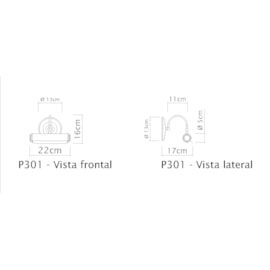 ARANDELA ÉRICA CALHA 20CM LATÃO | GOLDEN-ART P301LT ARANDELA ÉRICA CALHA 20CM LATÃO | GOLDEN-ART P301LT